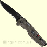 Нож SOG Flash I Partially Serrated Black TiNi Aluminum