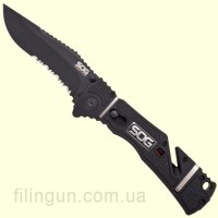 Нож SOG Trident Elite Serrated Black TiNi