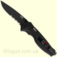 Нож SOG Flash I Partially Serrated Black TiNi