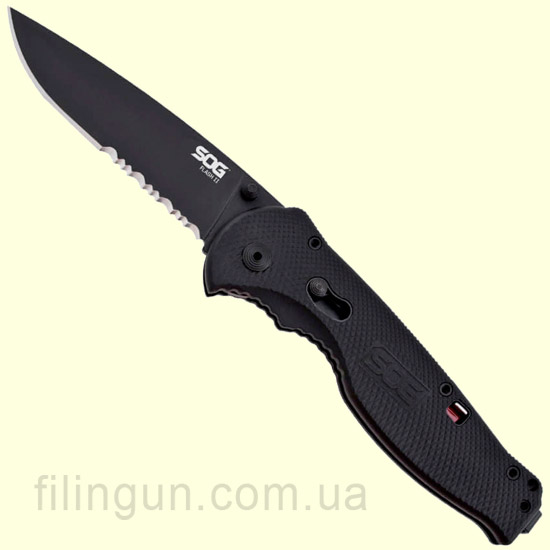 Нож SOG Flash II Partially Serrated Black TiNi