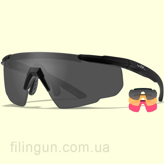 Очки баллистические Wiley X Saber Advanced 309 Matte Black (Smoke Grey, Light Rust, Vermillion) Очки баллистические Wiley X Saber Advanced 309 Matte Black (Smoke Grey, Light Rust, Vermillion)