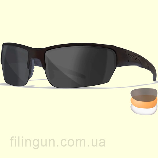 Очки стрелковые Wiley X WX Saint CHSAI06 Matte Black (Grey, Clear, Light Rust) Очки стрелковые Wiley X WX Saint CHSAI06 Matte Black (Grey, Clear, Light Rust)
