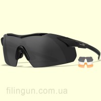 Очки защитные Wiley X WX Vapor 3502 Matte Black (Clear, Smoke Grey, Light Rust)