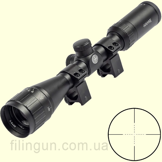 Оптический прицел Hawke Fast Mount 3-9x40 AO (Mil Dot) на Weaver