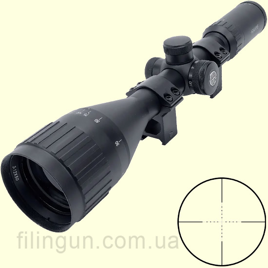 Оптический прицел Hawke Fast Mount IR 3-12x50 AO (Mil Dot IR R/G) на Weaver