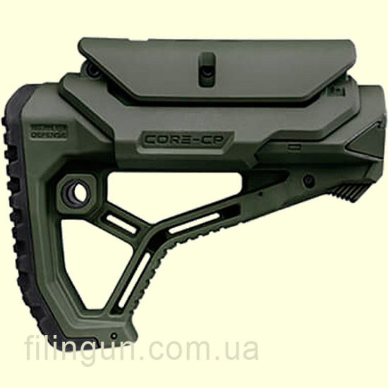 Приклад FAB Defense GL-CORE CP AR15/M4 Buttstock with adjustable Cheek-Rest for Mil-Spec and Commercial Tubes OD Green