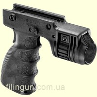 Тактическая рукоятка передняя под 1” фонарь FAB Defense T-GRIP-R с задней кнопкой On/Off