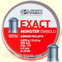 Пули для пневматики JSB Diabolo Exact Monster кал. 4.52, 0.870 g (200 шт)