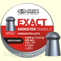 Пули пневматические JSB Diabolo Exact Monster Redesigned кал. 4.52, 0.870 g (400 шт)