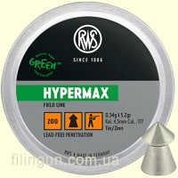 Пули пневматические RWS Hypermax кал. 4.50, 0.34 g (200 шт) Пули пневматические RWS Hypermax кал. 4.50, 0.34 g (200 шт)