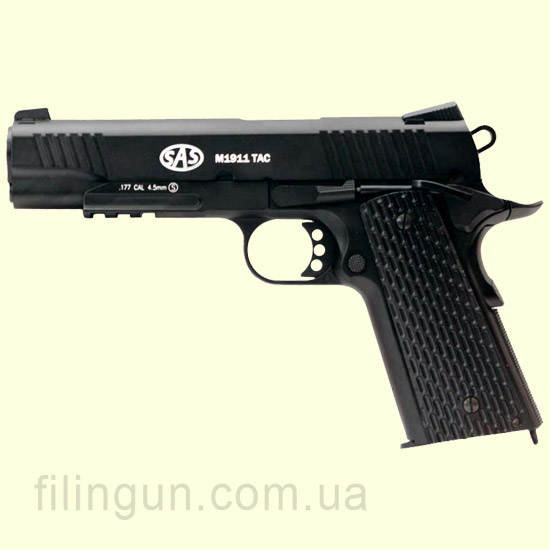 Пистолет пневматический SAS M1911 Tactical Blowback (KMB-77AHN)