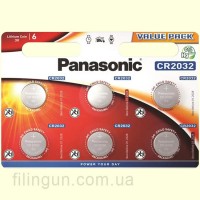 Батарейка Panasonic литиевая CR 2032 6 шт