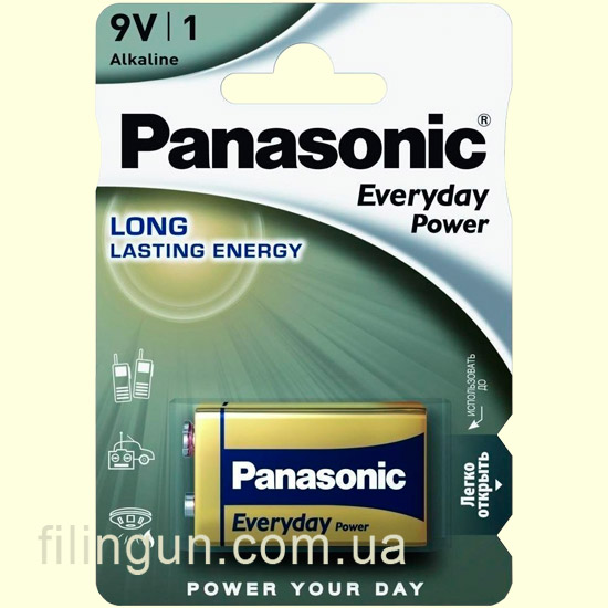 Батарейка Panasonic Everyday Power Alkaline 6LR61 Крона