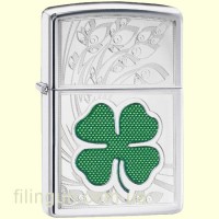 Зажигалка Zippo 24699 Clover High Polish Chrome Design Зажигалка Zippo 24699 Clover High Polish Chrome Design