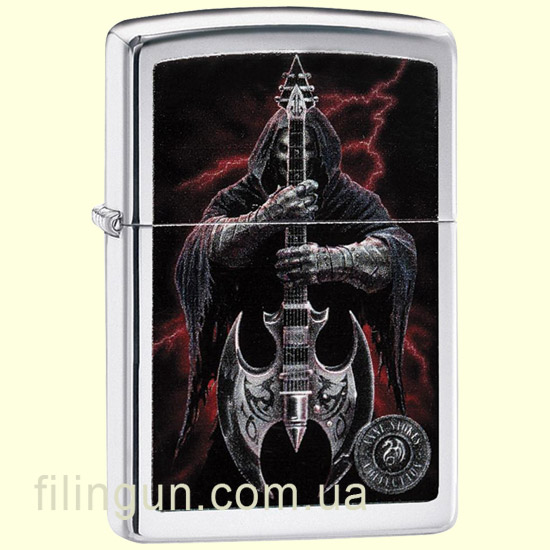 Зажигалка Zippo 29109 ANNE STOKES Grim Reaper Guitar