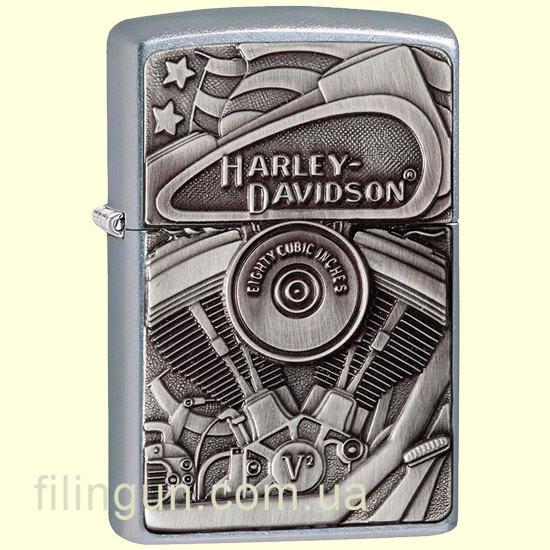 Зажигалка Zippo 29266 Harley-Davidson Engine Surprise Emblem Chrome