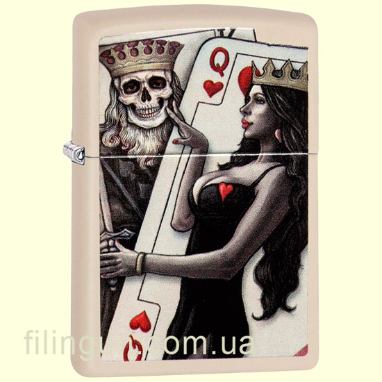 Зажигалка Zippo 29393 Skull, King, Queen Beauty