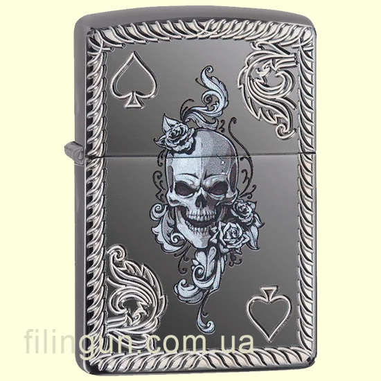 Зажигалка Zippo 29666 Armor Spade & Skull Design