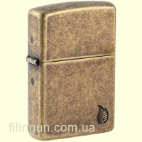 Зажигалка Zippo 46400 Armor Antique Brass Flame Design