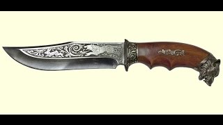 Нож охотничий Волк мельхиор