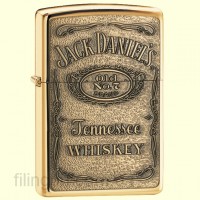 Зажигалка Zippo 254BJD.428 Jack Daniels Label Brass Emblem
