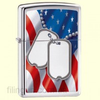Зажигалка Zippo 28291 Flag & Dog Tags
