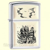 Зажигалка Zippo 359 Scrimshaw Ship Emblem