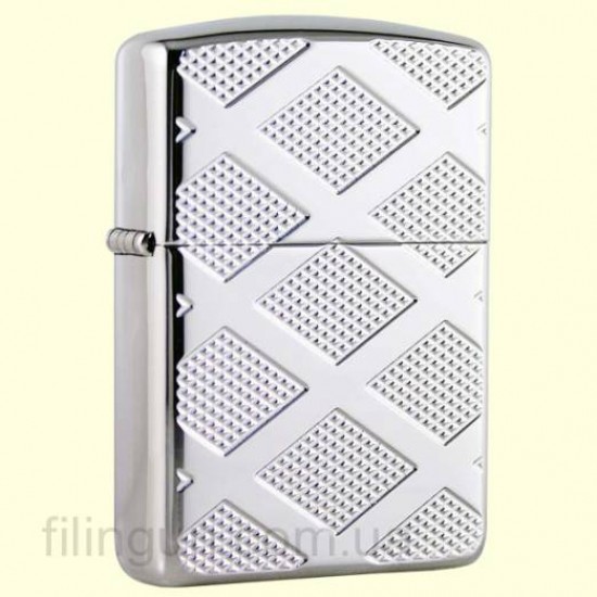 Зажигалка Zippo 28637 Armor Carved Chrome Diamonds