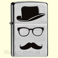 Зажигалка Zippo 28648 Top Hat Glasses And Mustache